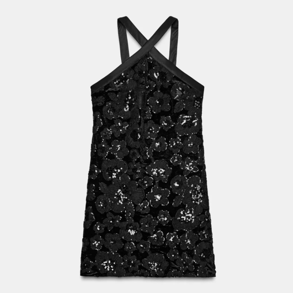 ZARA COMBINATION SEQUIN MINI DRESS